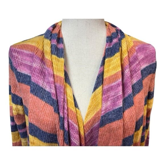 Bobeau Womens Amie Waterfall Cardigan~Size S~Navy Rust Combo~Stitch Fix L5 10 - Picture 3 of 10